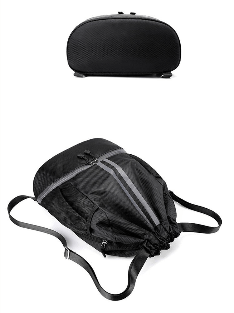 Unisex waterproof sports backpack and shoe bag, 15L capacity, black, ideal for outdoor adventures and swim gear protection.